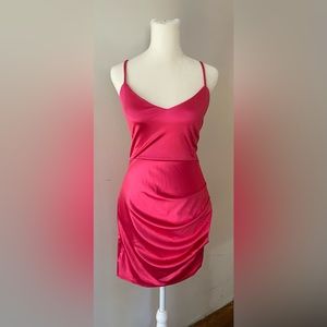 Forever21 shocking Pink satin dress